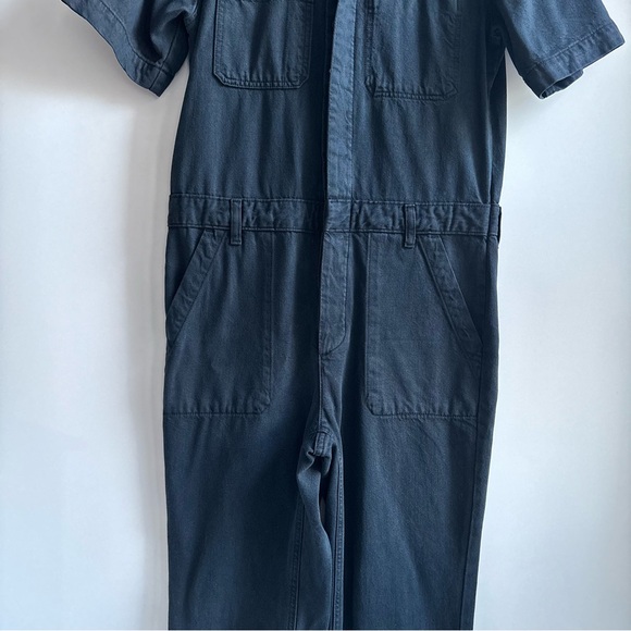 Everlane Jumpsuit Denim The Super Soft Shortsleeve Coverall Jean Navy Dark Wash - Picture 6 of 16
